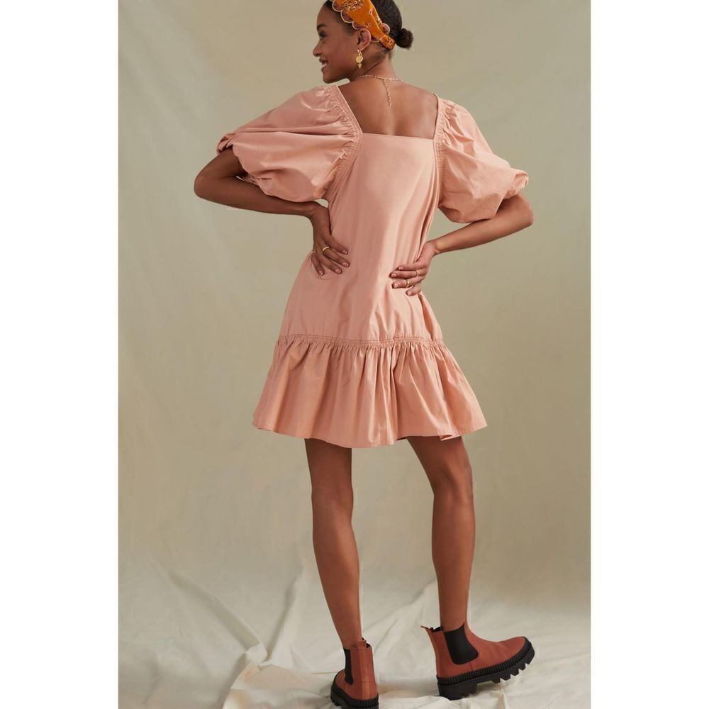 Anthropologie- Magali Pascal Puff-Sleeved Tunic Dress - Picture 3 of 9
